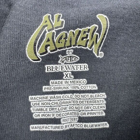 AL AGNEW Gray Long Sleeve T-Shirt Men's Size XL Bald Eagle Mountain River Pocket - Picture 5 of 8